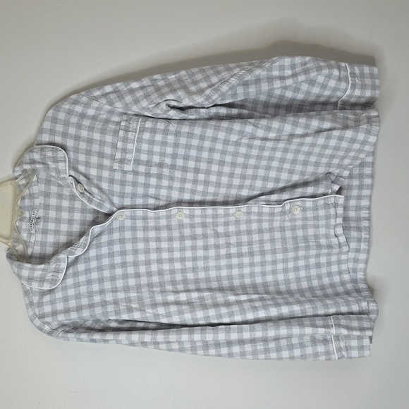 Serena & Lily Light Gray Checkered Womens Sz Large Pajama Set 100% Cotton - Picture 3 of 7